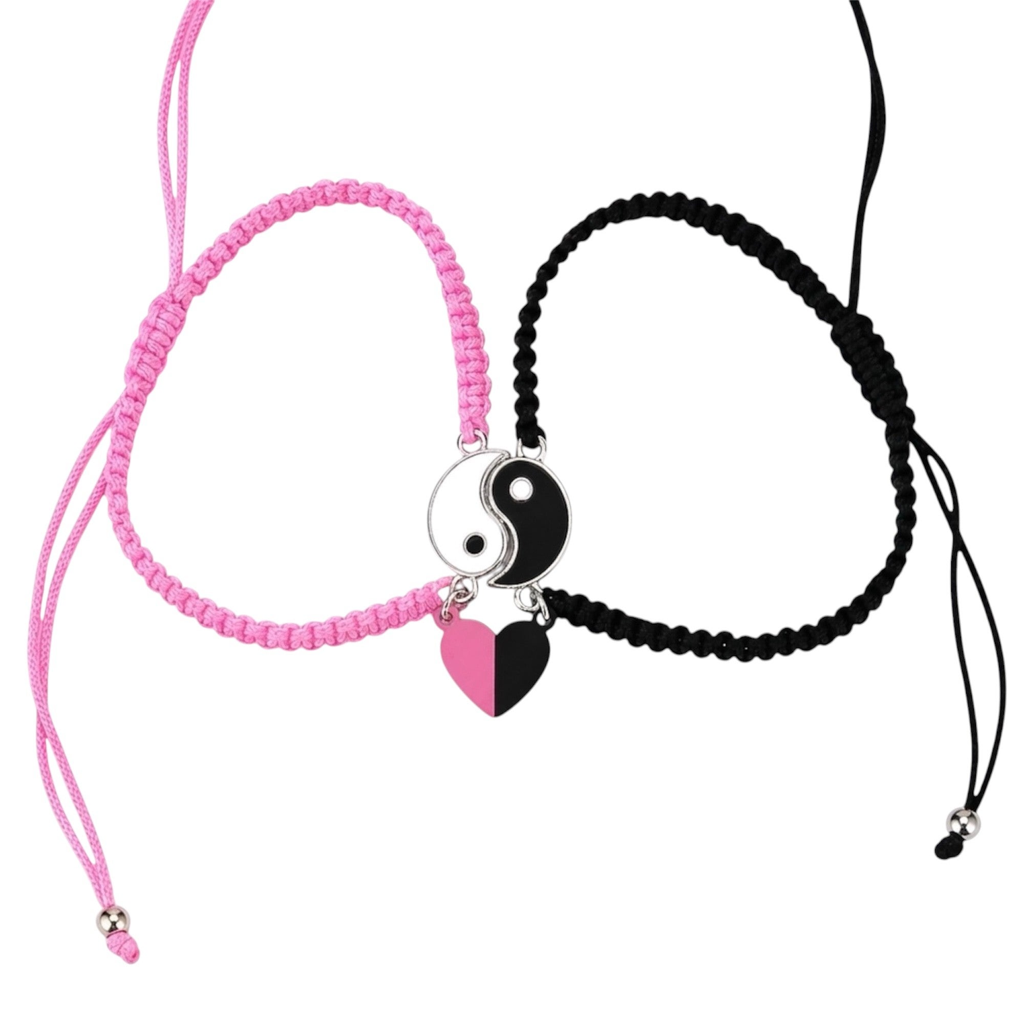 Yin Yang Couple Bracelets with Magnetic Heart
